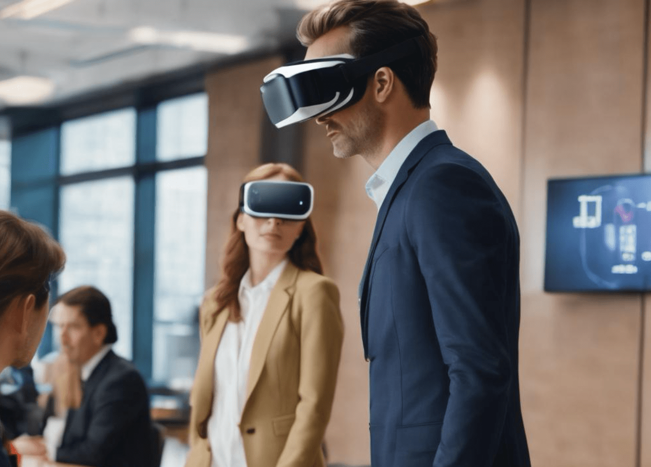 man wearing VR glasses
